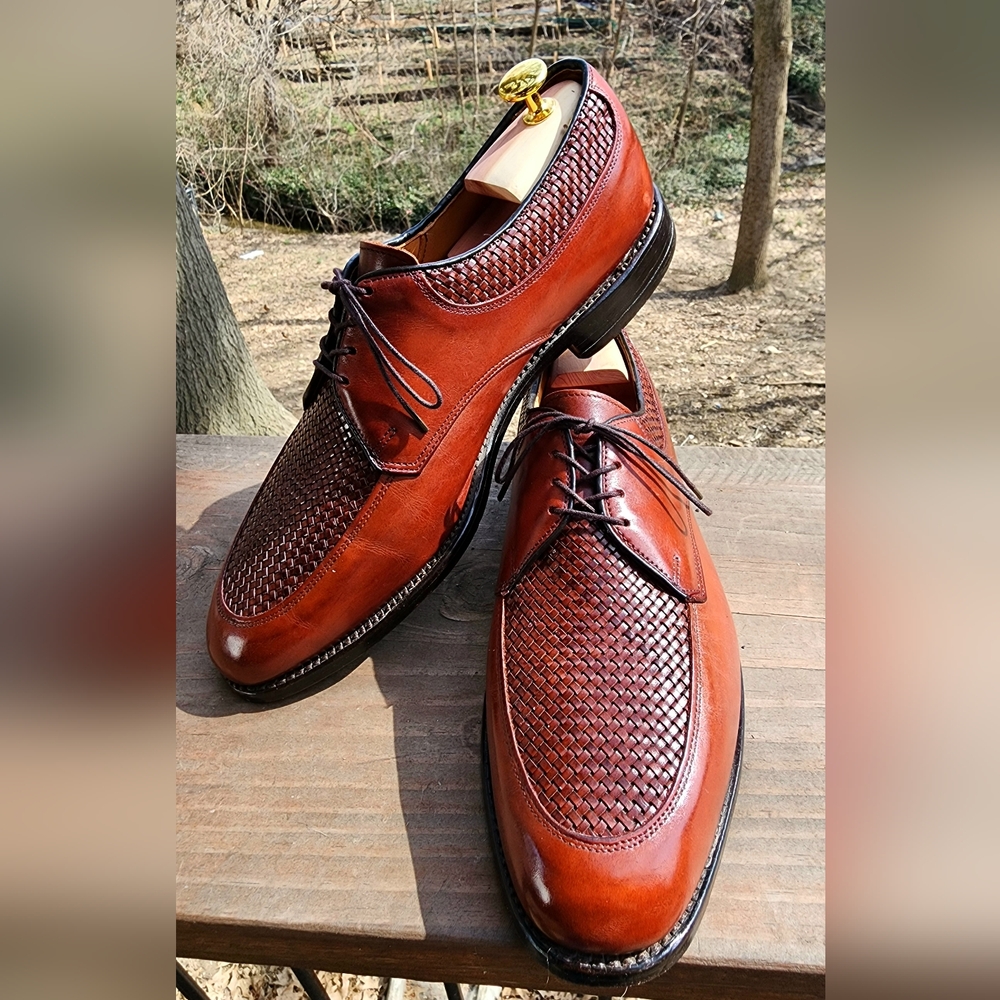 Allen Edmonds Norfolk Weaves 10.5 D in Chili Burnished Calf